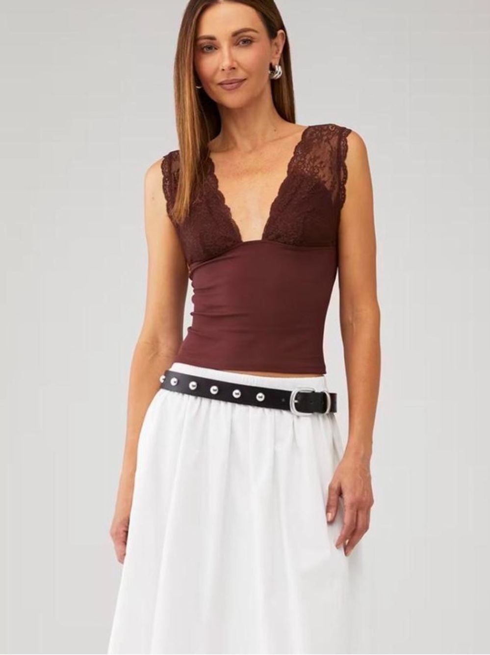 NWT Free People Power Play Cami in bittersweet brown XS